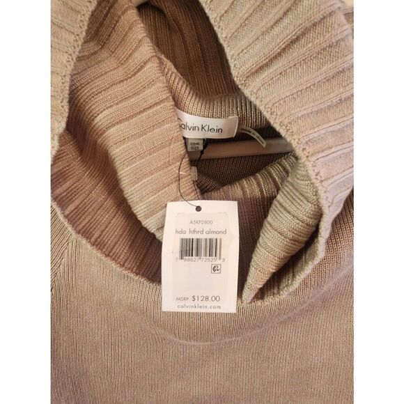 Calvin klein NWT turtleneck poncho almond one size - Picture 3 of 7